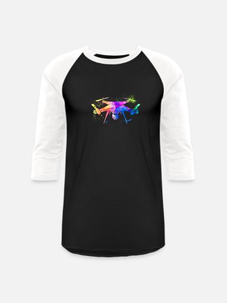 Drone - Unisex Baseball T-Shirt - black/white