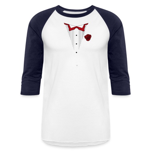 Tuxedo with Red bow tie - Unisex Baseball T-Shirt