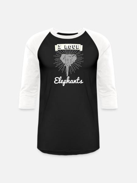 Elephant - Unisex Baseball T-Shirt - black/white