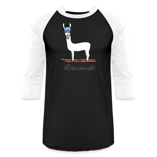 Skiin' llama - Unisex Baseball T-Shirt