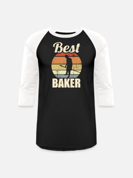 Funny Baker - Unisex Baseball T-Shirt - black/white