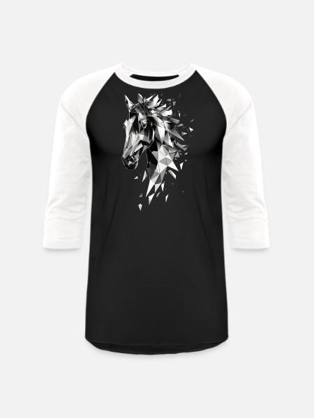 Horse - Unisex Baseball T-Shirt - black/white