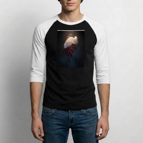 Angel vs Demon Wings Dark Aesthetic Gothic T-Shirt - Unisex Baseball T-Shirt