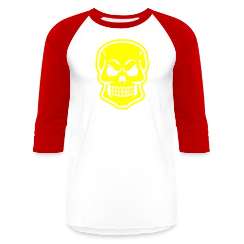 Skull vector yellow - Unisex Baseball T-Shirt