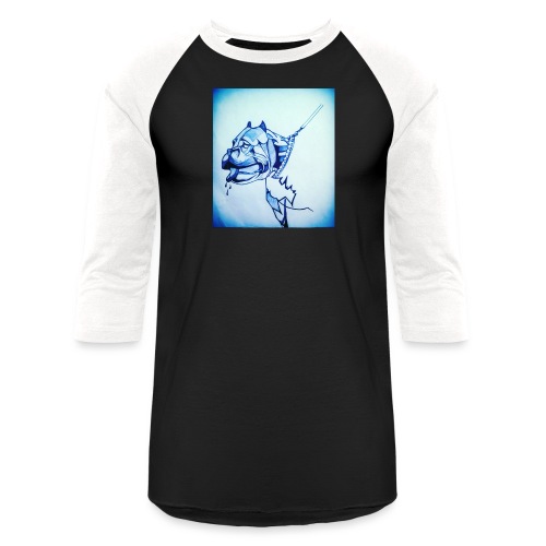 Blue pitbull - Unisex Baseball T-Shirt