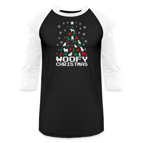 Woofy Christmas Tree - Unisex Baseball T-Shirt