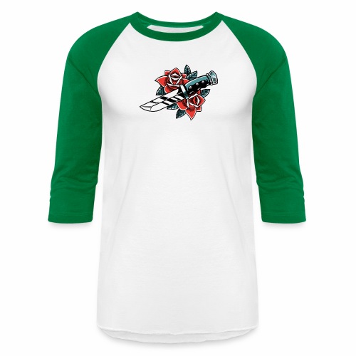 Best Fucking Tattoo Queen Knife Roses Inked - Unisex Baseball T-Shirt