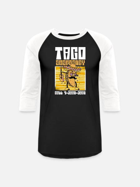 Taco Emergency Hero - Unisex Baseball T-Shirt - black/white