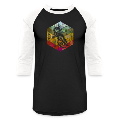 downhill racer hexagon - Unisex Baseball T-Shirt