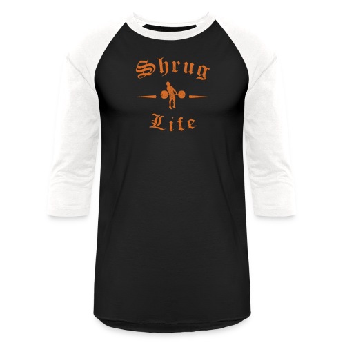 Shrug Life Orange Logo - Unisex Baseball T-Shirt