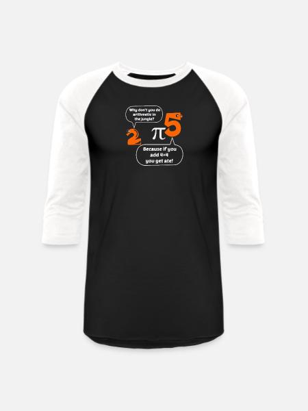 Arithmetic in the jungle - Unisex Baseball T-Shirt - black/white