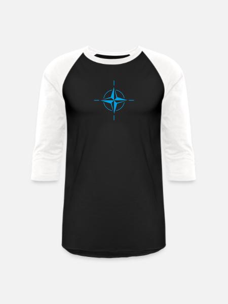 NATO OTAN Flag - Unisex Baseball T-Shirt - black/white