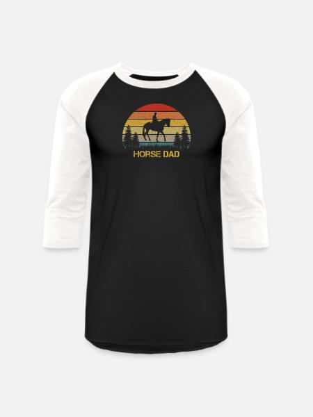 Horse Dad - Unisex Baseball T-Shirt - black/white