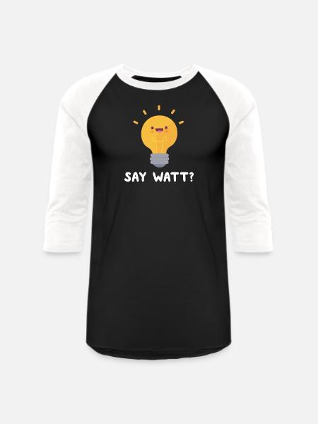 Saw Watt Lightbulb - Unisex Baseball T-Shirt - black/white