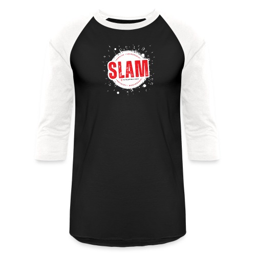SLAM at TPMS - white with music notes - Unisex Baseball T-Shirt
