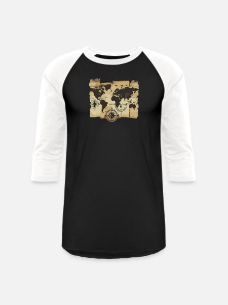 Explorer's Compass - Unisex Baseball T-Shirt - black/white
