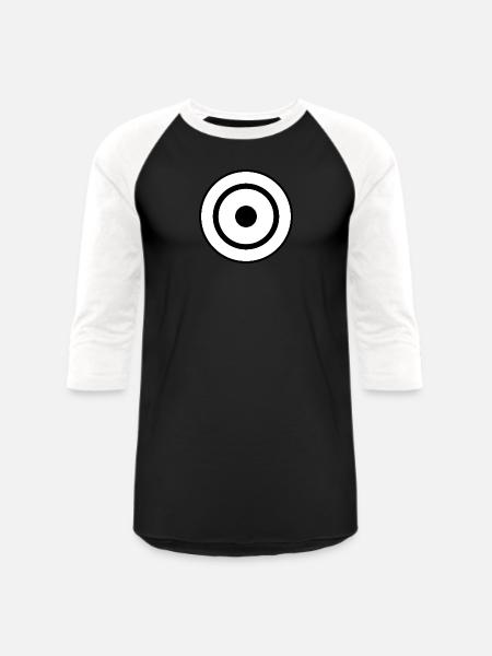 Black and White Bullseye - Unisex Baseball T-Shirt - black/white