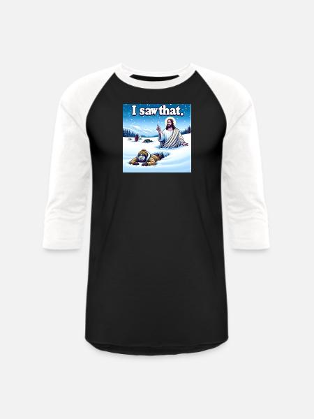 I Saw That Meme - Unisex Baseball T-Shirt - black/white