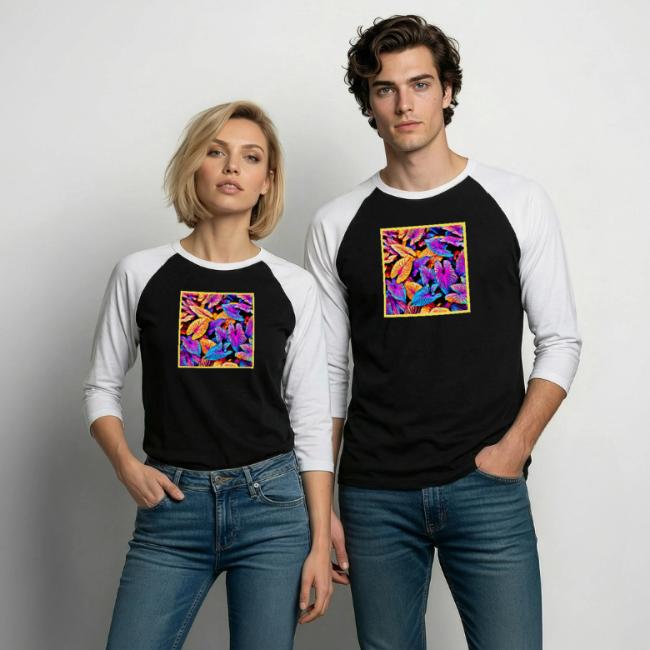 Captivating Neon Elegance Leaf Pattern