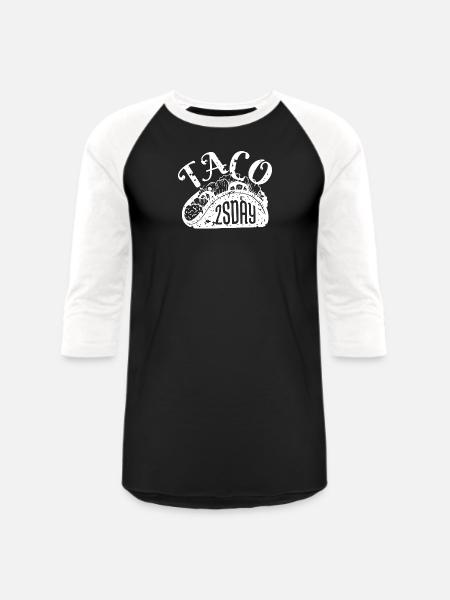 Taco Tuesday Mexican - Unisex Baseball T-Shirt - black/white