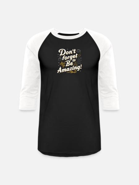 Retro Vibes: Be Amazing Tee - Unisex Baseball T-Shirt - black/white