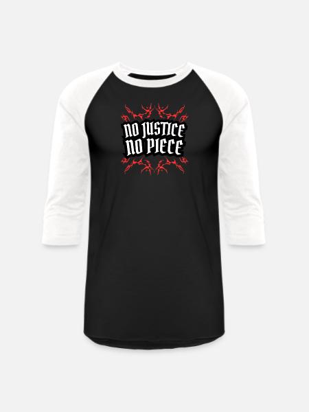 No justice no piece - Unisex Baseball T-Shirt - black/white