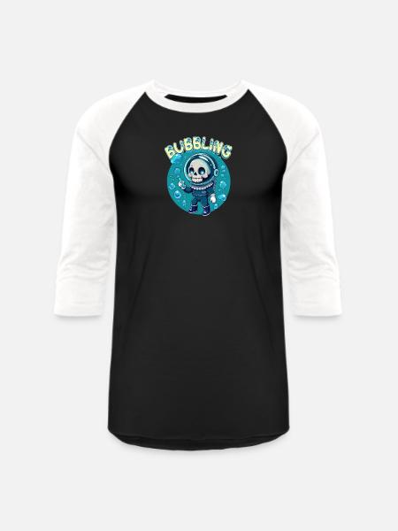 bubbling - Unisex Baseball T-Shirt - black/white