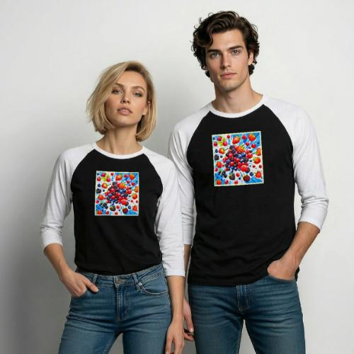 Colorful Berry Fiesta Design - Unisex Baseball T-Shirt