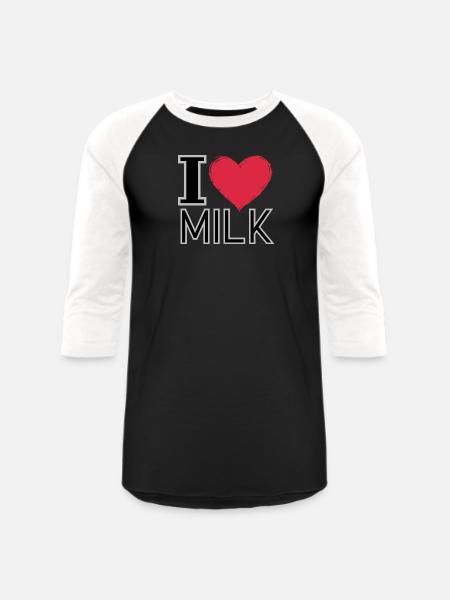 I Love Milk - Unisex Baseball T-Shirt - black/white
