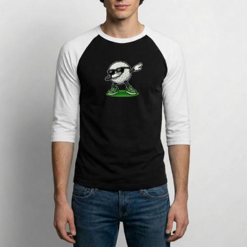 Golf Ball Dab Graphic Tee | Fun & Trendy Design - Unisex Baseball T-Shirt