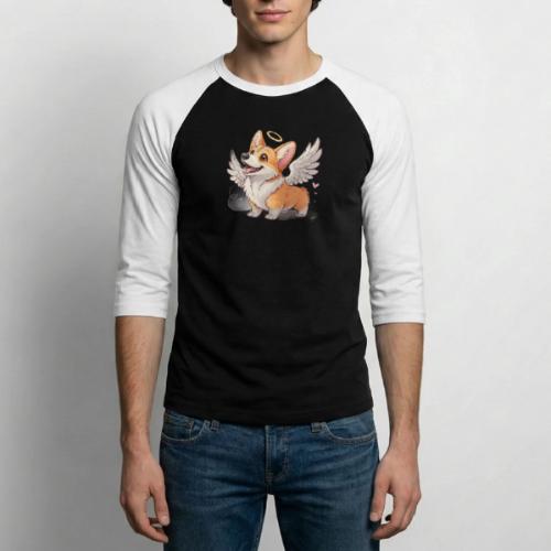 Angel Wings Corgi - Unisex Baseball T-Shirt