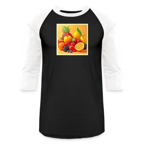 Fresh Bounty: Vibrant Fruit Harvest Art - Unisex Baseball T-Shirt