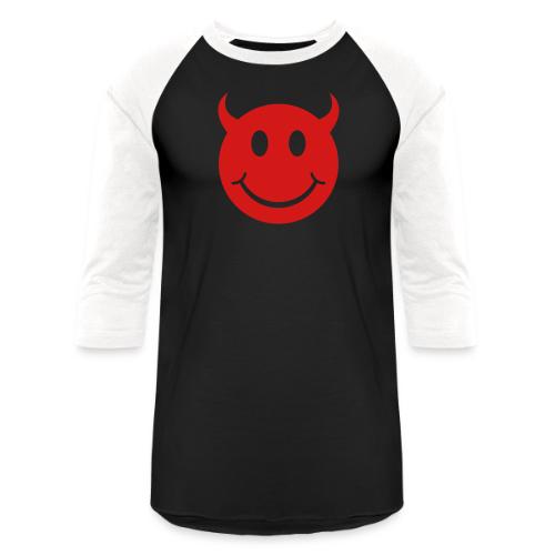 Smiley Devil Face - Unisex Baseball T-Shirt