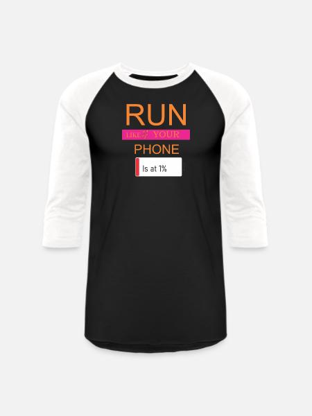 Phone run - Unisex Baseball T-Shirt - black/white