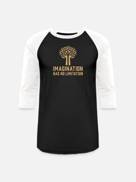 Imagination Has No Limitation - Unisex Baseball T-Shirt - black/white