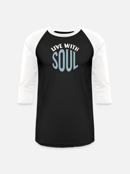 Live With Soul - Unisex Baseball T-Shirt - black/white