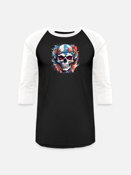 Crane Artistic - Unisex Baseball T-Shirt - black/white