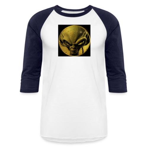 PulseChainAlien Face black no alien - Unisex Baseball T-Shirt