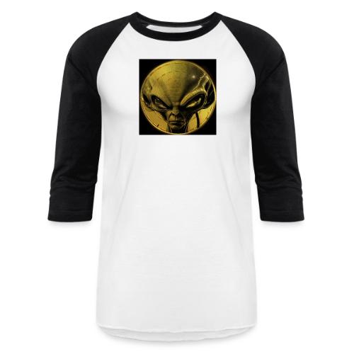 PulseChainAlien Face black no alien - Unisex Baseball T-Shirt