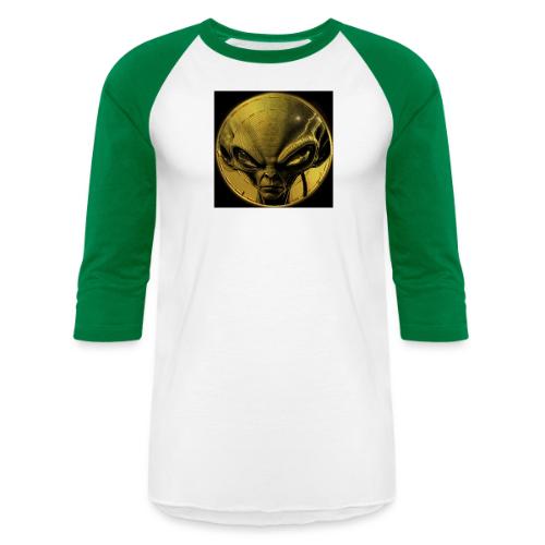 PulseChainAlien Face black no alien - Unisex Baseball T-Shirt