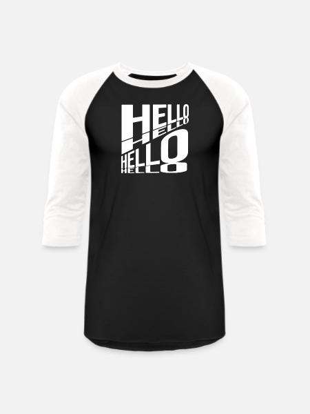 hello bold text - Unisex Baseball T-Shirt - black/white