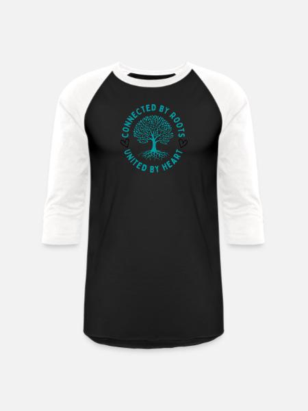 Connected by Roots - Unisex Baseball T-Shirt - black/white
