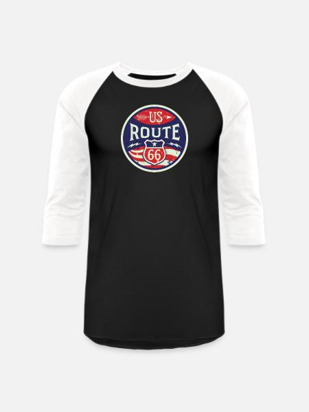 US route - Unisex Baseball T-Shirt - black/white