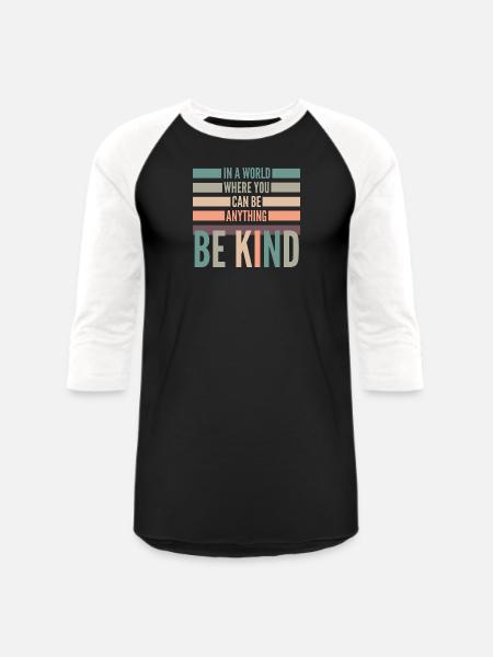 be anything be kind hipster - Unisex Baseball T-Shirt - black/white
