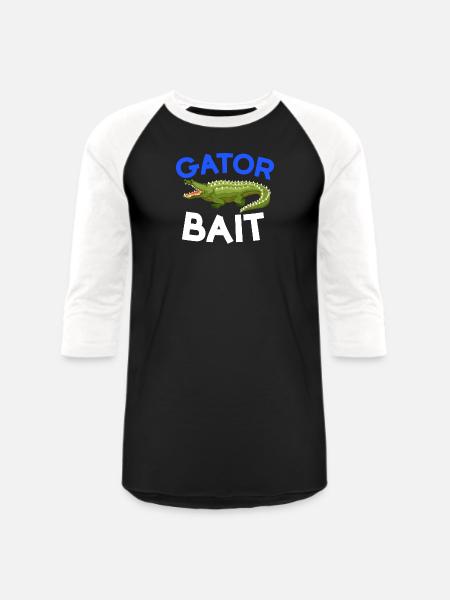 Gator Bait Crocs - Unisex Baseball T-Shirt - black/white