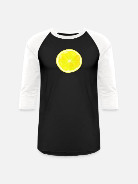 Lemon slice - Unisex Baseball T-Shirt - black/white