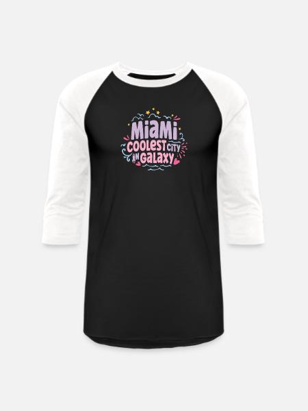 Miami - Unisex Baseball T-Shirt - black/white