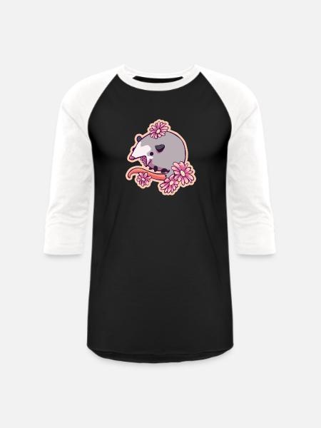 Funny Opossum Possum - Unisex Baseball T-Shirt - black/white