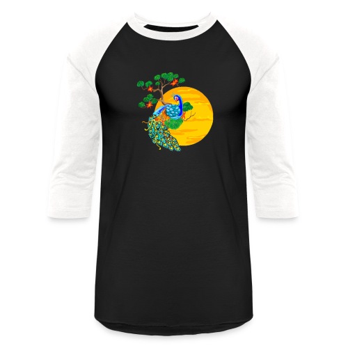 Handmade Peacock bird design - Unisex Baseball T-Shirt