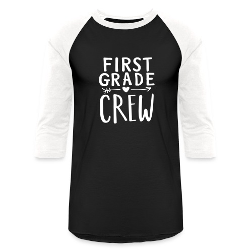 First Grade Crew Heart Teacher T-Shirts - Unisex Baseball T-Shirt